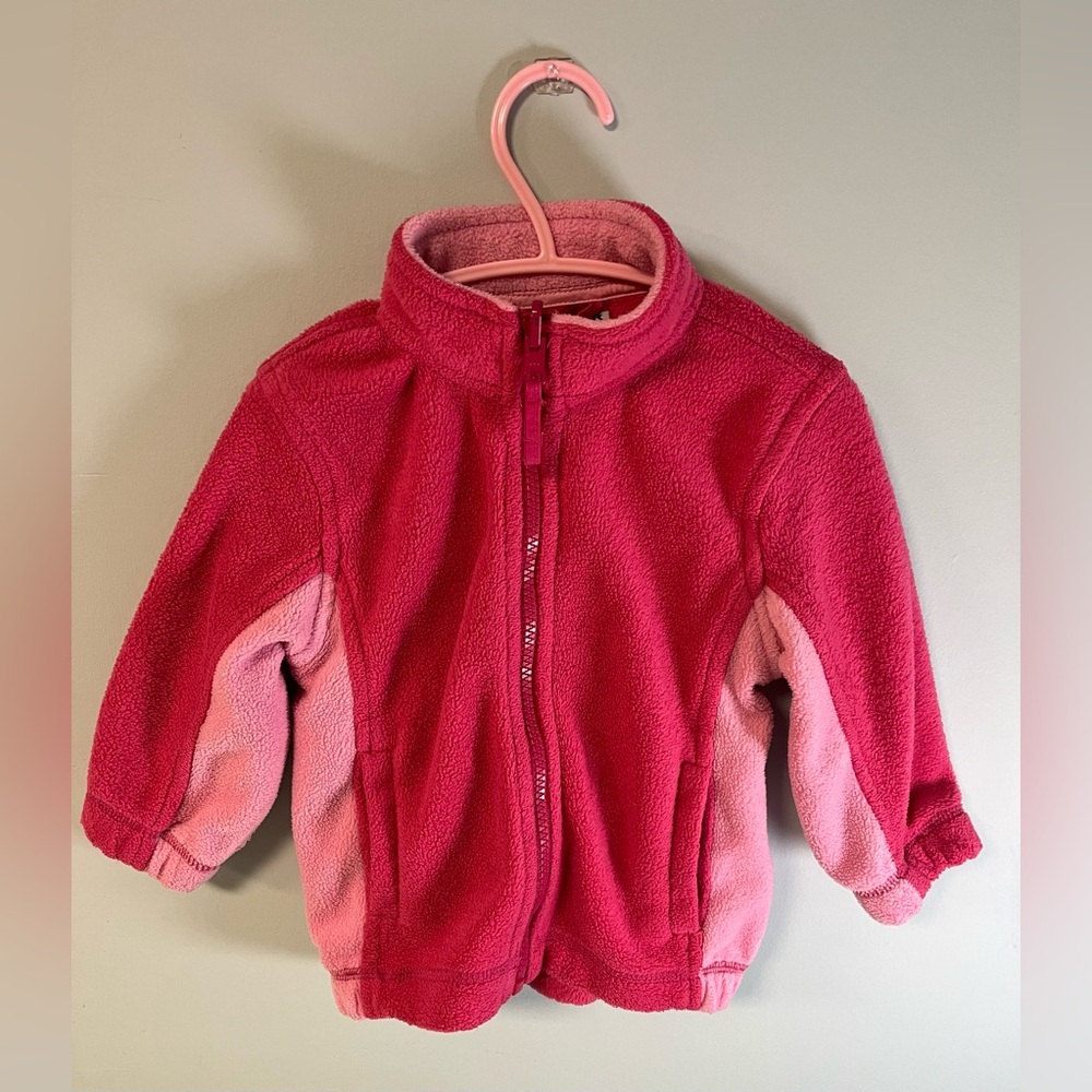 Alpinetek 2 Tone Pink Zipper Fleece Sweater, Baby Size 18 months, Girl Jacket